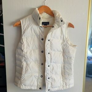 Lands' End Women's Cream Puffer Vest